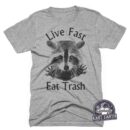 Live Fast Eat Trash Raccoon T-Shirt for Kids