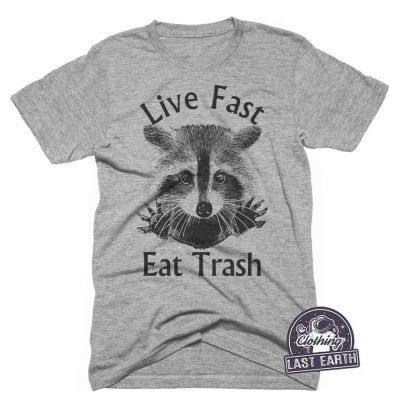 Live Fast Eat Trash Raccoon T-Shirt for Kids