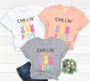 Chillin With My Peeps Easter Bunny T-Shirt - Cute Family Matching