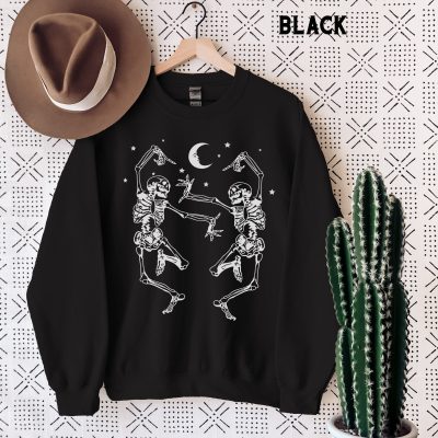 Dancing Skeletons Halloween Sweatshirt - Unisex Crewneck