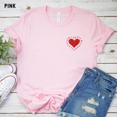 Minimal Heart Valentine T-Shirt for Women | Simple Love Tee