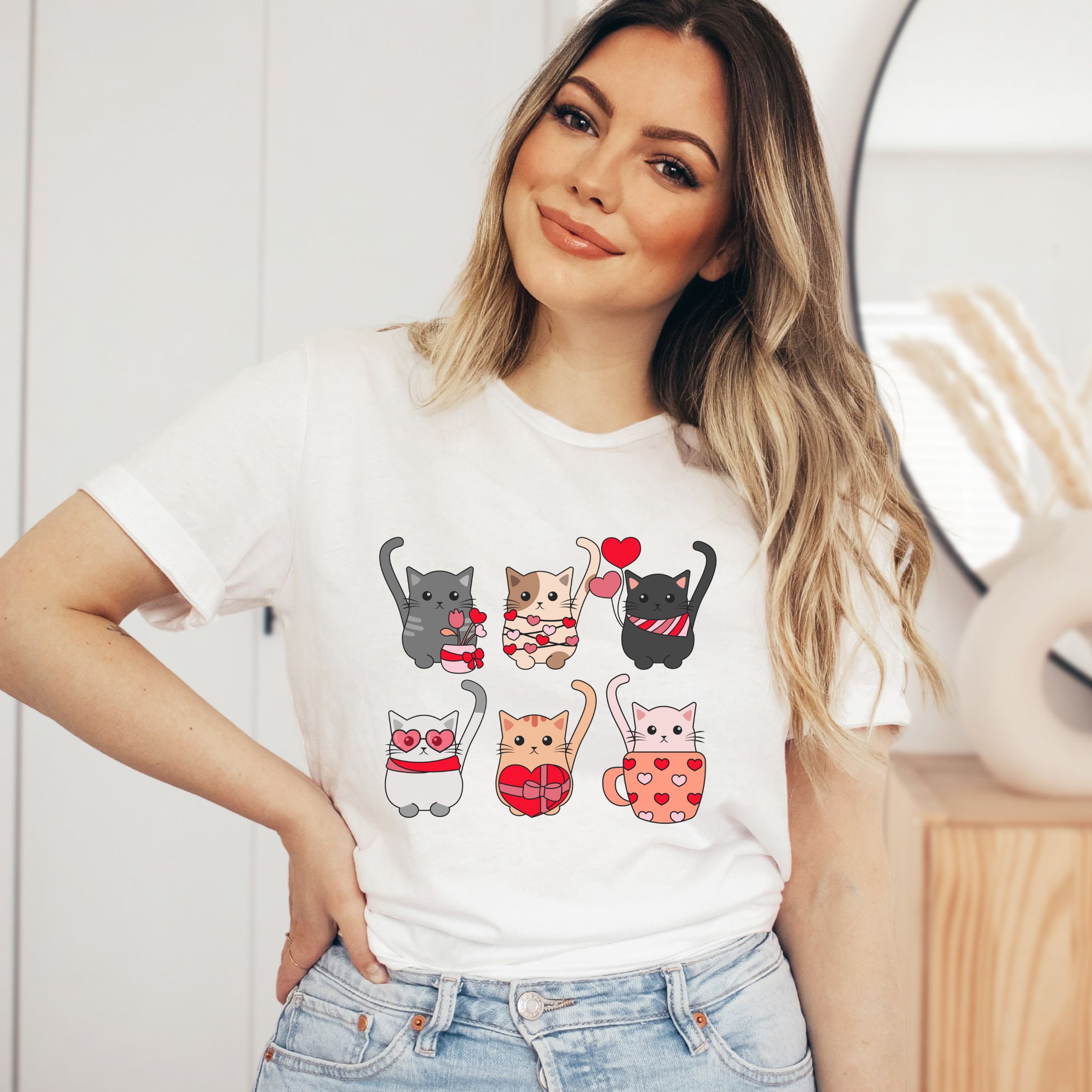 Happy Meowlentines Day Cat Lover T-Shirt | Valentine's Gift - Image 2