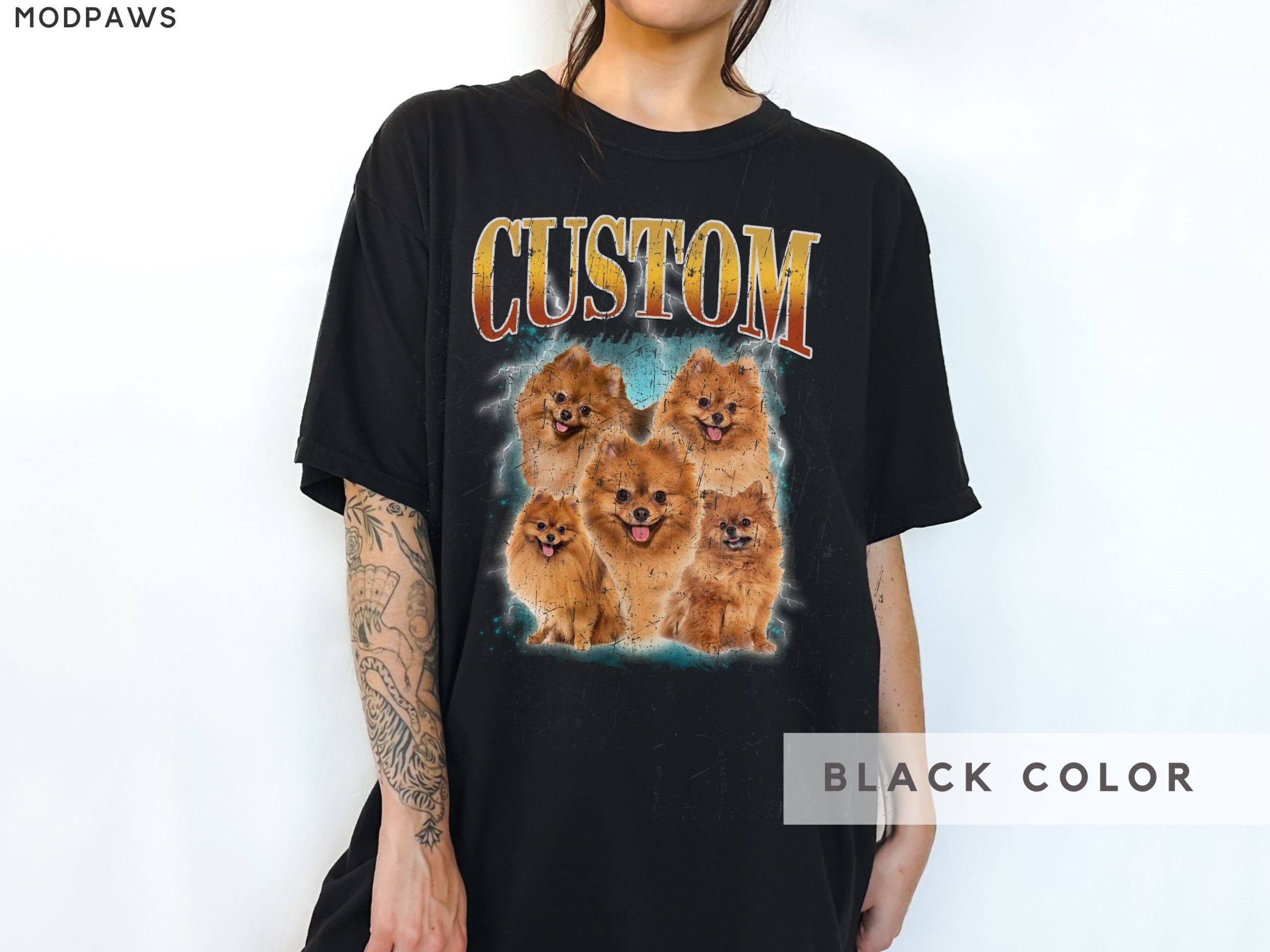 Custom Pet Photo & Name T-Shirt - Personalized Dog Cat Lover Tee - Image 2