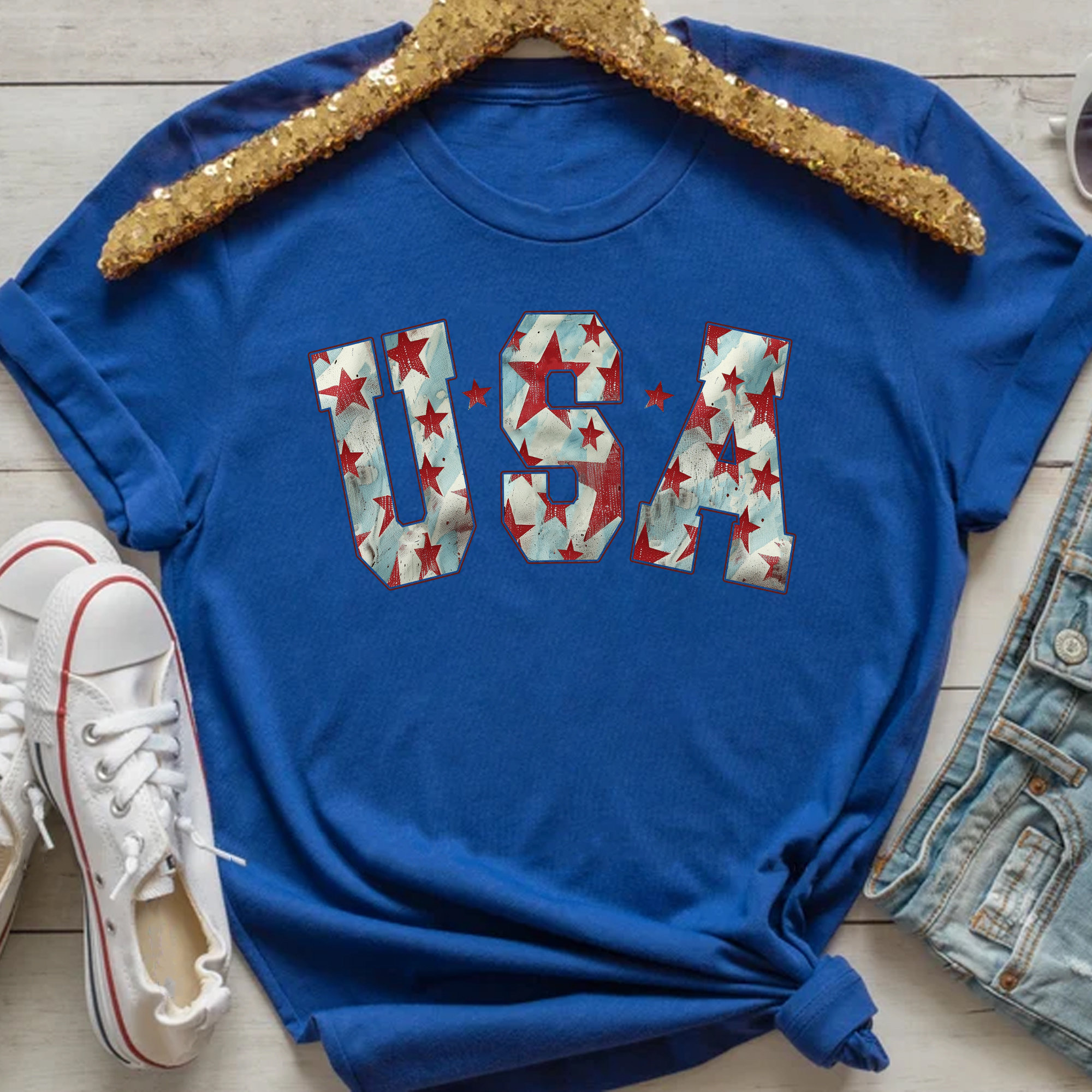 Retro Star USA Sweatshirt - Vintage 4th of July Apparel - Image 3