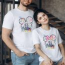 Disney Family Matching T-Shirts: Mickey & Minnie Watercolor Castle