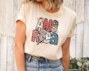 USA Floral Independence Day T-Shirt - Patriotic Women's Tee