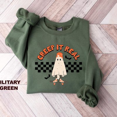 Creep It Real Ghost Halloween Sweatshirt - Retro Spooky Sweatshirt