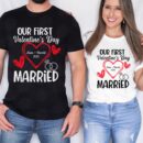 Matching Valentine's Day Married Couple T-Shirts - His & Hers