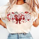 Valentine Coquette Heart Bow T-Shirt - Custom Name Design