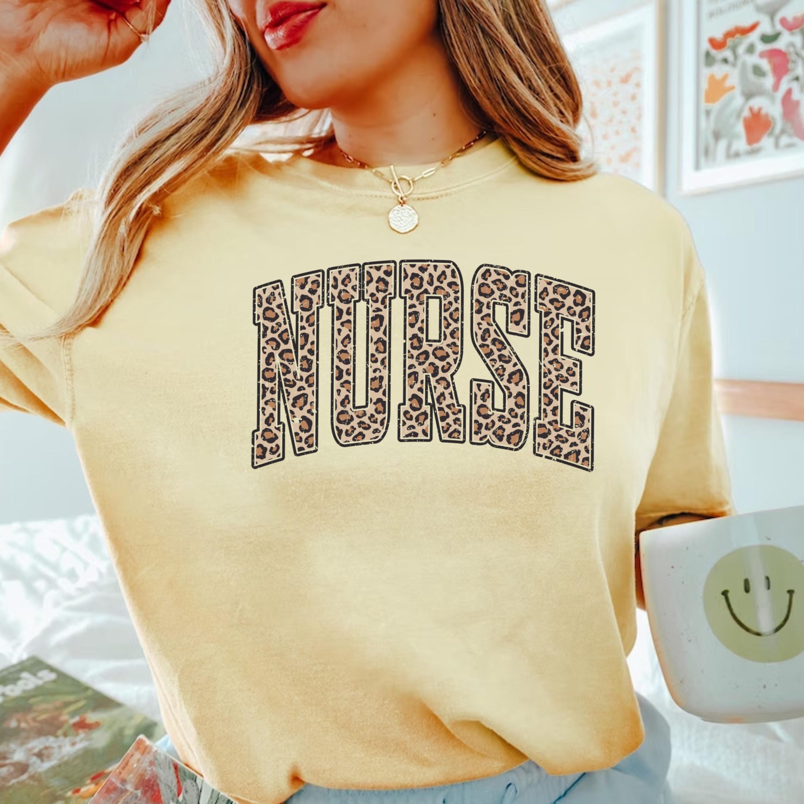 Retro Leopard Nurse T-Shirt - Comfort Colors® RN Gift - Image 3