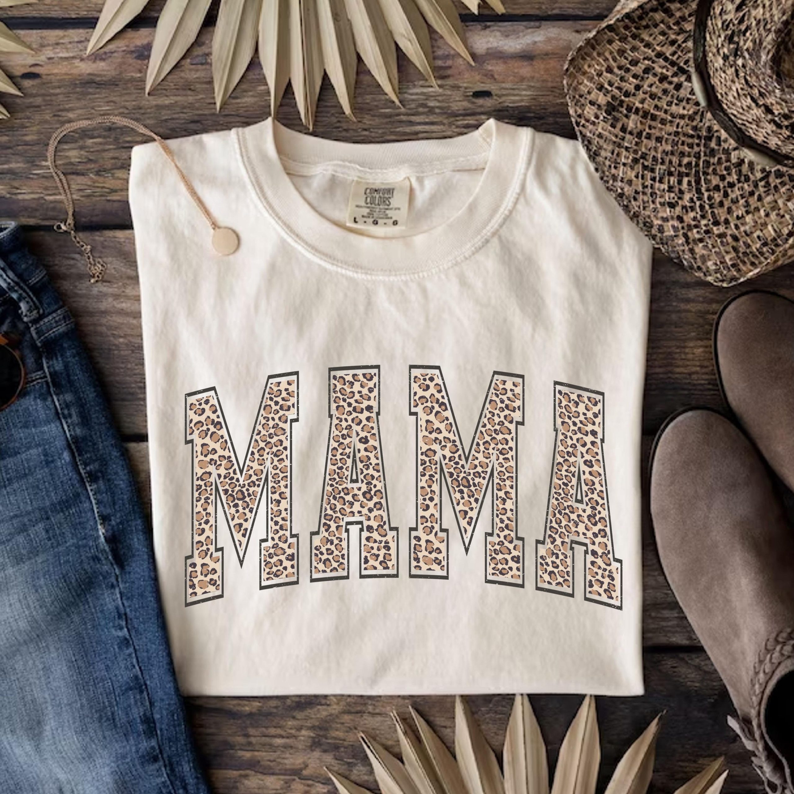 Leopard Mama Retro T-Shirt - Comfort Colors® Mother's Day Gift - Image 2