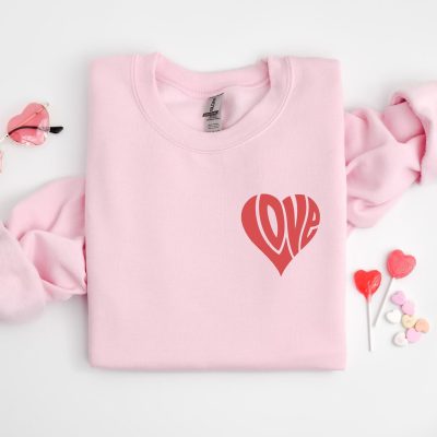 Heart Pocket Valentine Sweatshirt - Love Design Women's Hoodie