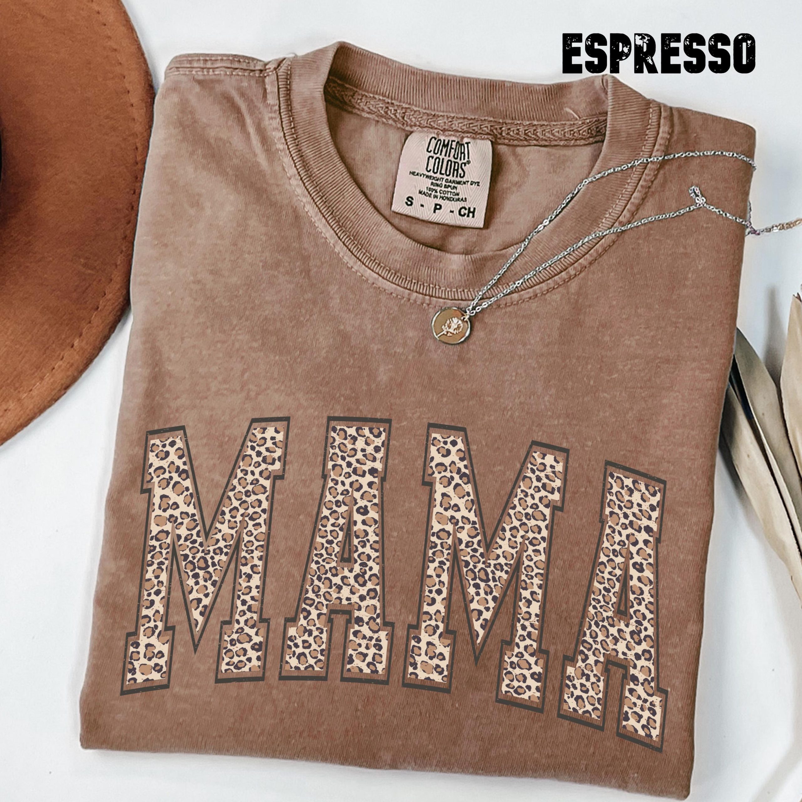 Leopard Mama Retro T-Shirt - Comfort Colors® Mother's Day Gift