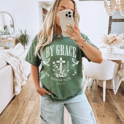 Grace Through Faith Christian T-Shirt | Minimalist Scripture Tee