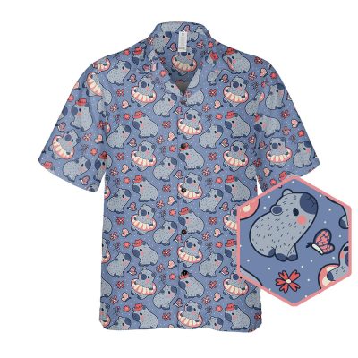 Capybara Hawaiian Shirt: Chill Guy Meme Button-Up