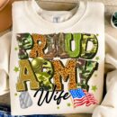 Proud Army Wife Camo T-Shirt | Military Family Design