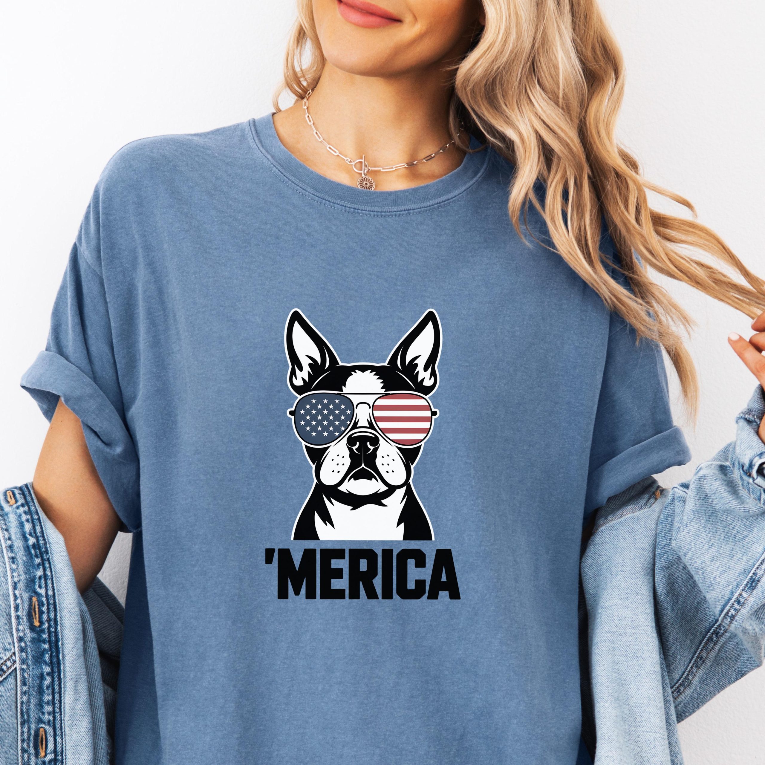 Boston Terrier Patriotic T-Shirt - USA Dog Lover Tee - Image 3