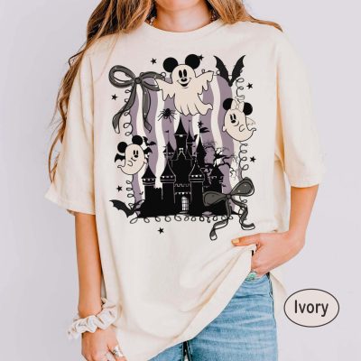 Coquette Mickey Ghost Halloween Shirt - Disney Preppy Spooky Tee