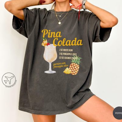 Pina Colada Recipe T-Shirt - Cocktail Lover Gift