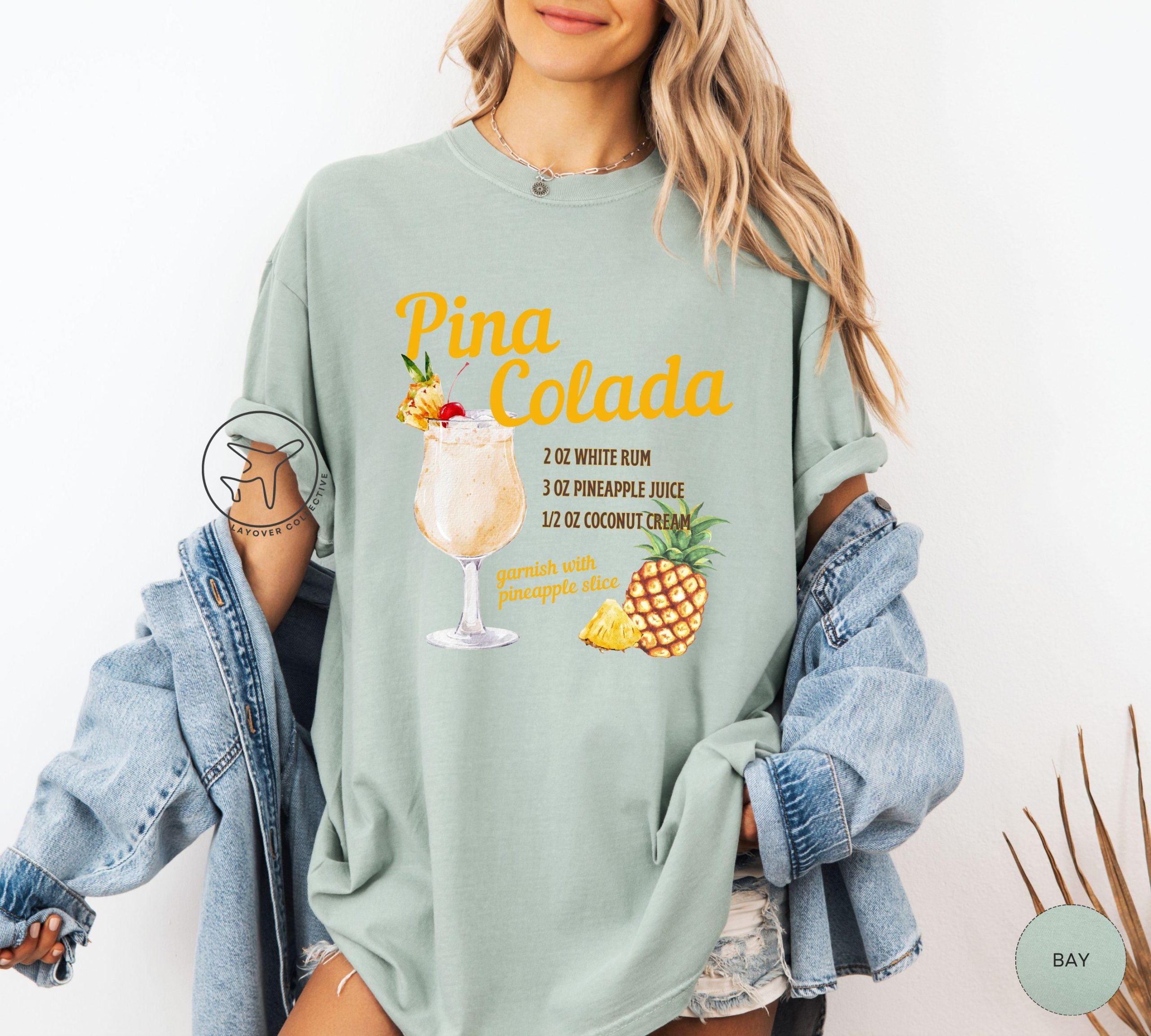 Pina Colada Recipe T-Shirt - Cocktail Lover Gift - Image 4