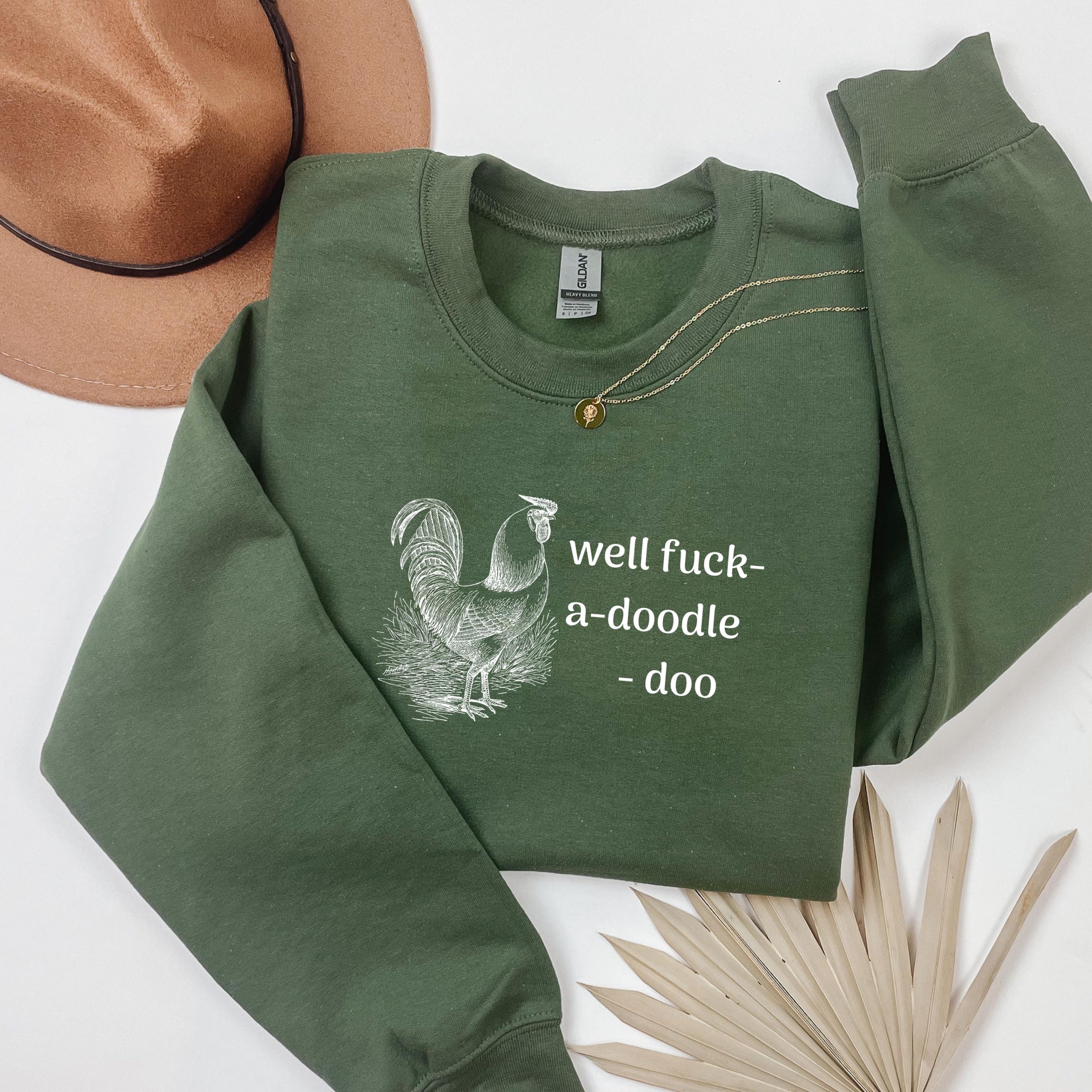 Funny Rooster Sweatshirt: Farm Animal Quote Crewneck - Image 3