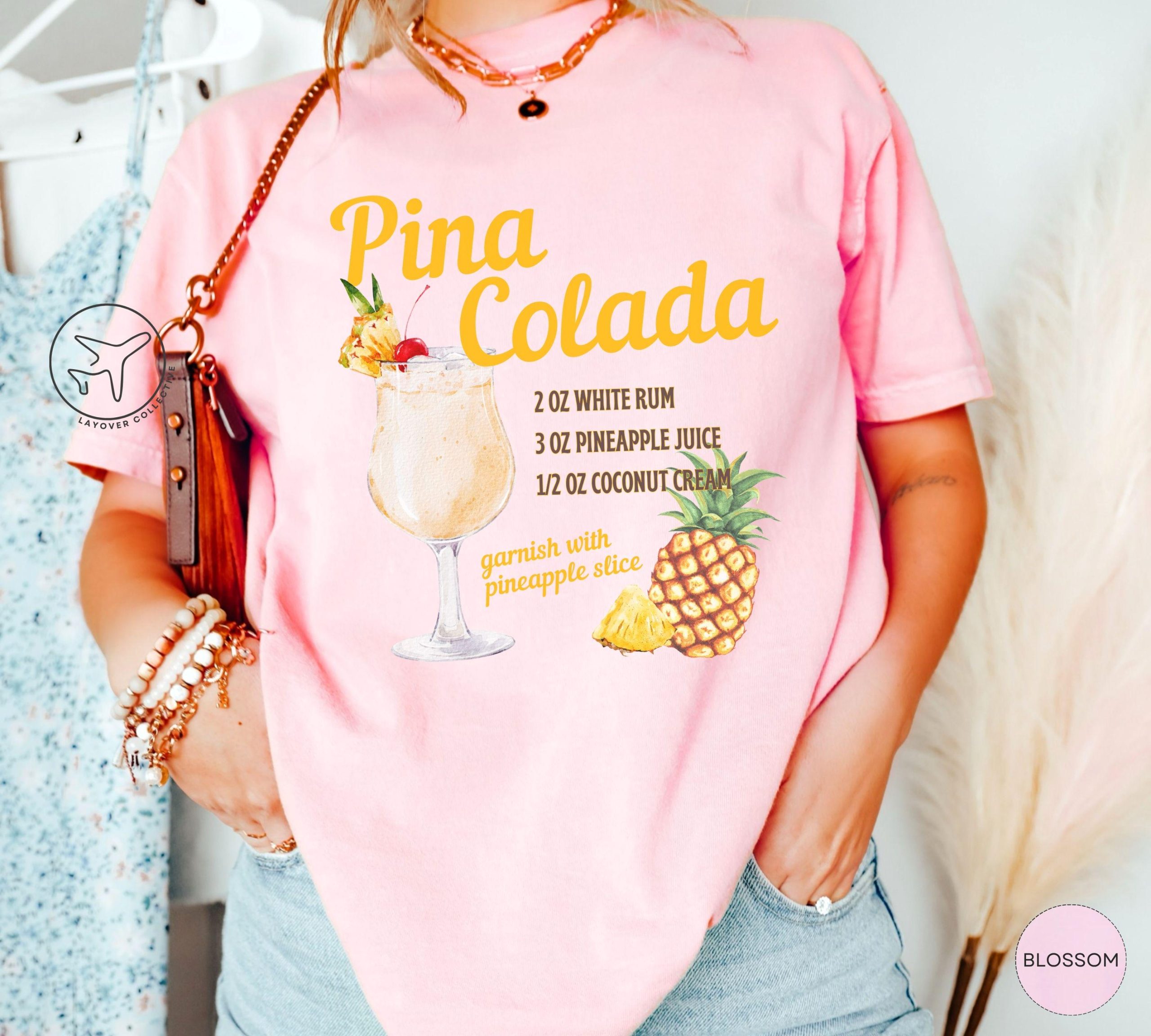 Pina Colada Recipe T-Shirt - Cocktail Lover Gift - Image 2