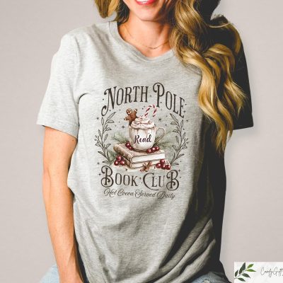 Retro North Pole Book Club Christmas T-Shirt