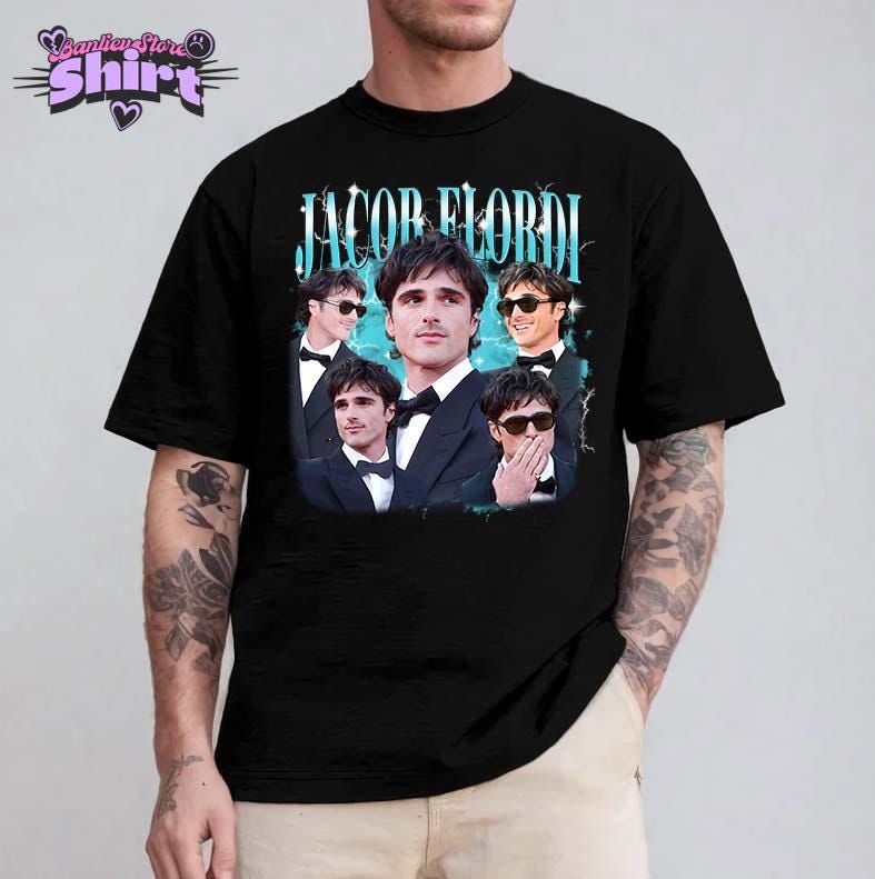 Jacob Elordi Vintage T-Shirt - Black & White Celebrity Tee - Image 3