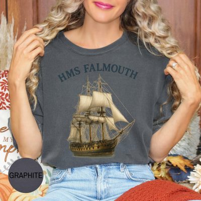 HMS Falmouth Royal Navy Ship Graphic Tee - Historic Warship T-Shirt