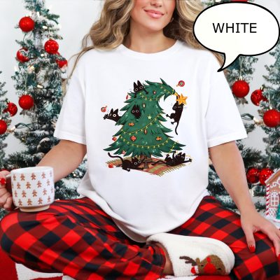 Christmas Tree Cat T-Shirt - Festive Cat Owner Holiday Gift