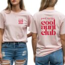 Cool Aunt Club Retro T-Shirt - Front & Back Print Unisex Tee