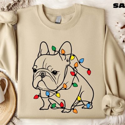 French Bulldog Christmas Lights Sweatshirt - Festive Dog Lover Gift