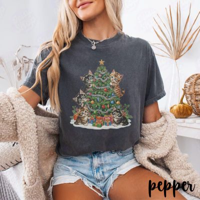 Vintage 90s Cat Christmas Shirt - Retro Holiday T-Shirt