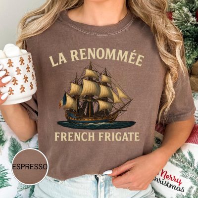 Vintage French Frigate T-Shirt - La Renommee Nautical Art Tee