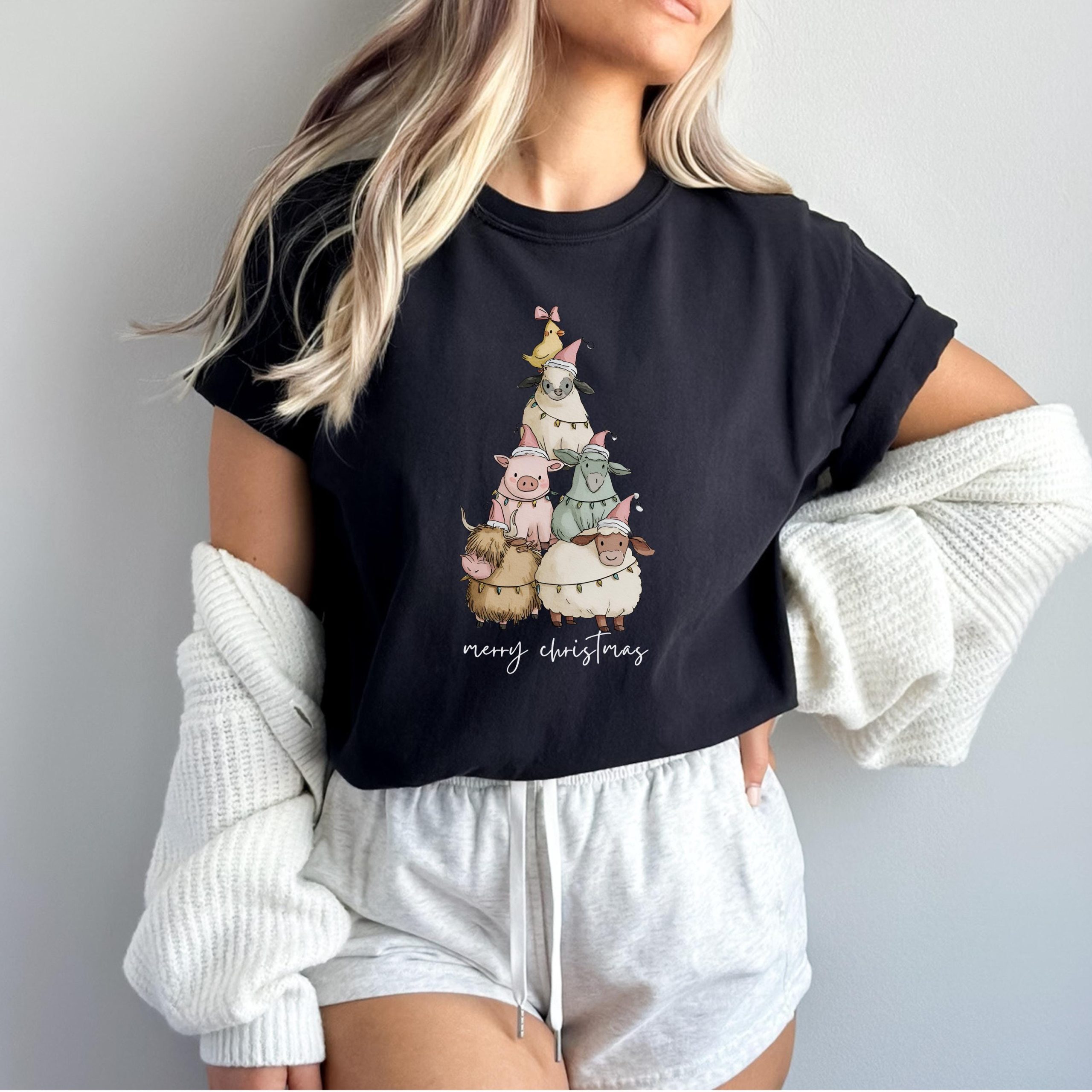 Farm Animals Christmas Sweatshirt - Festive Holiday Design - Image 2