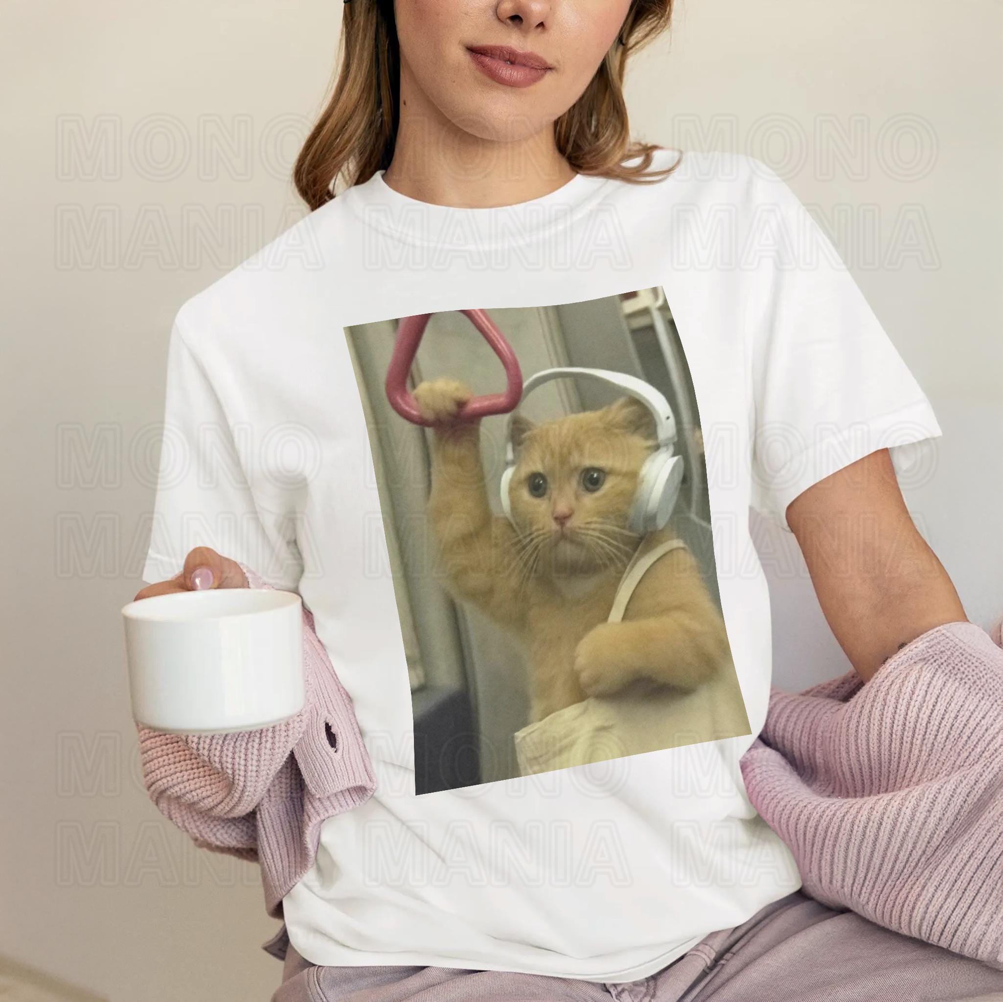 Subway Cat Meme T-Shirt - Gen Z Funny Cat Lover Gift