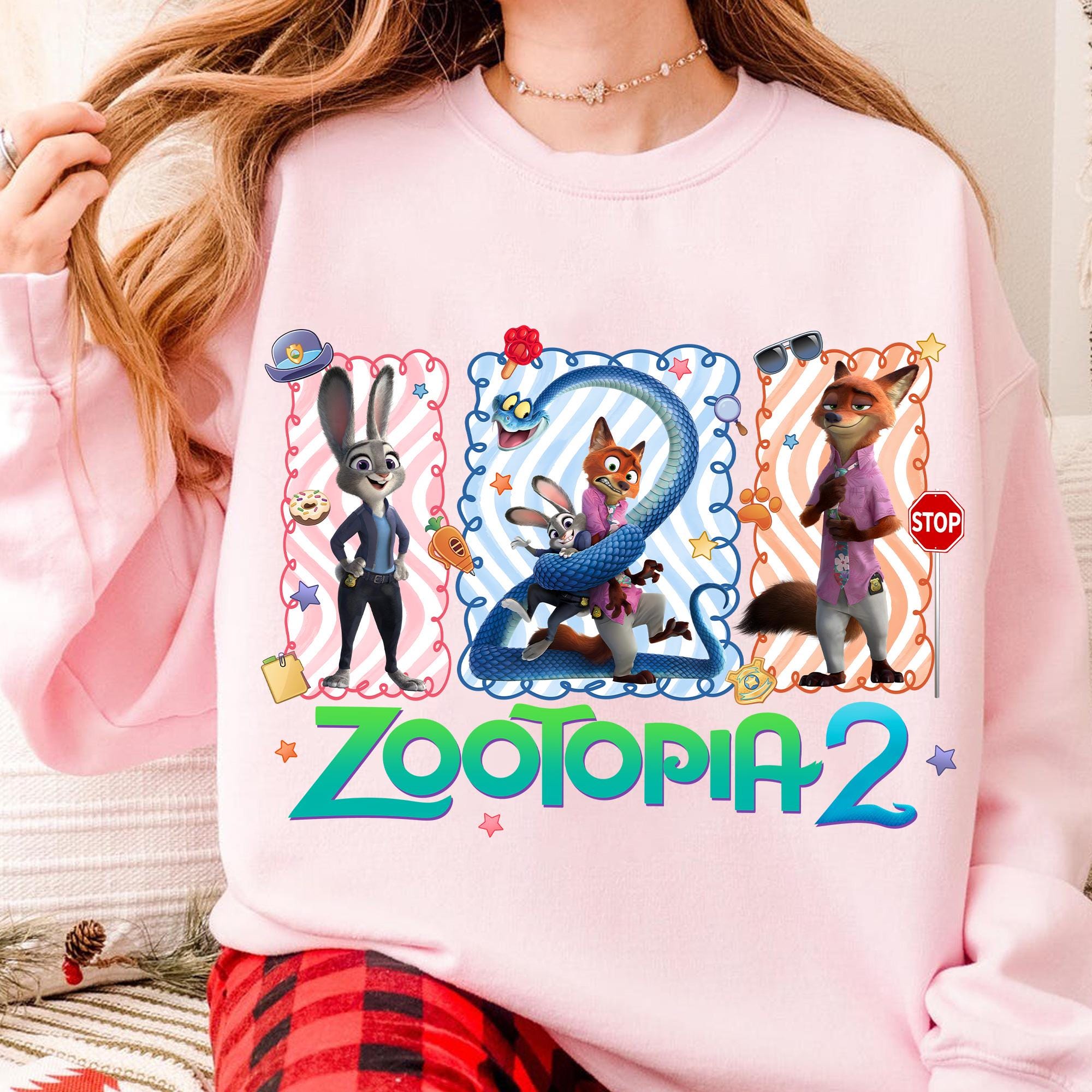 Retro Fox Bunny Couple Sweatshirt - Matching Valentine's Design - Image 2