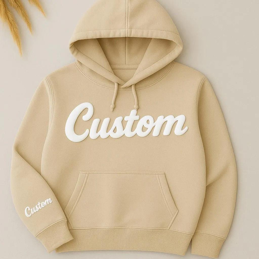 Custom 3D Puff Print Hoodie - Personalized Team Name Sweatshirt