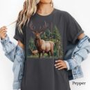 Vintage Moose & Deer Wildlife T-Shirt - Nature Lovers Forest Print
