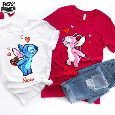 Retro Alien Couple Valentine T-Shirt - Cute Matching Design