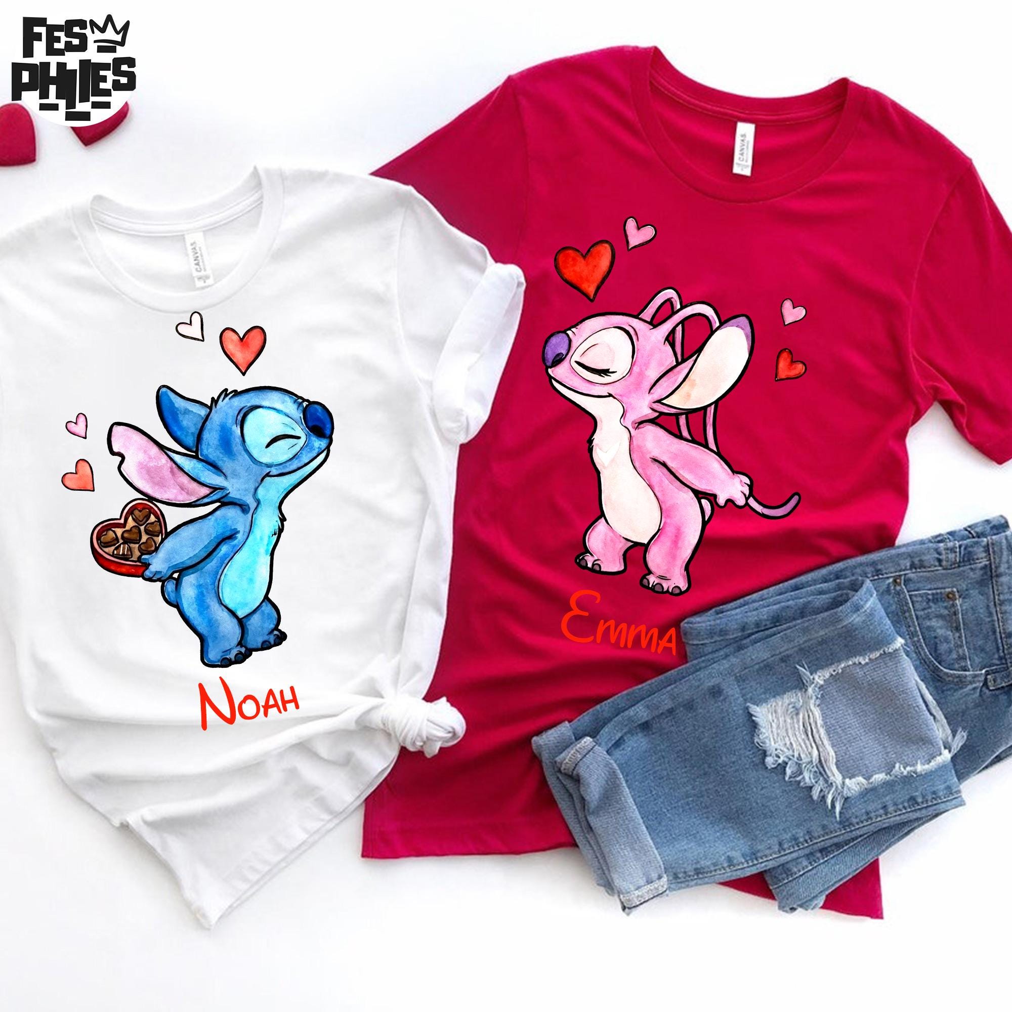 Retro Alien Couple Valentine T-Shirt - Cute Matching Design