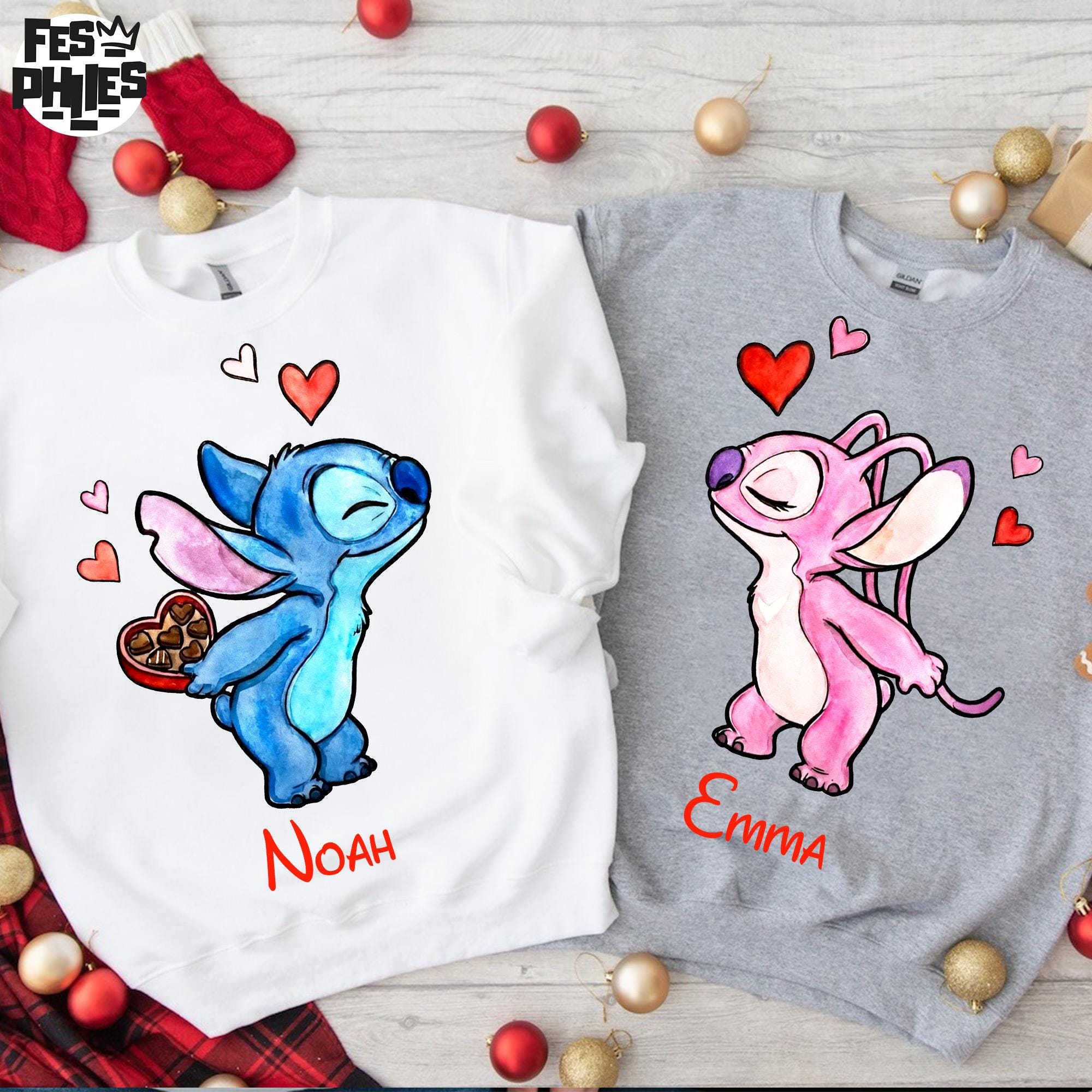 Retro Alien Couple Valentine T-Shirt - Cute Matching Design - Image 3