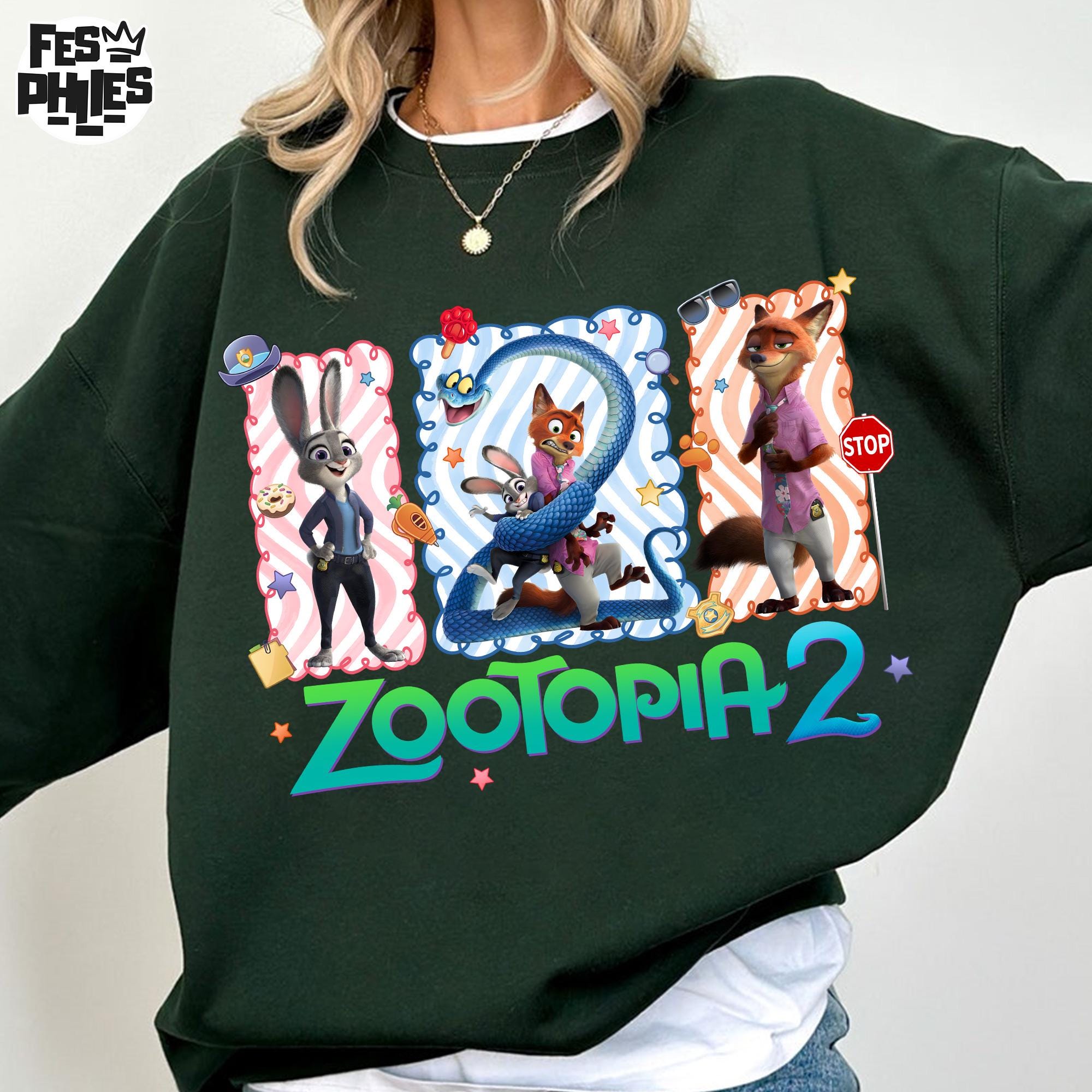 Retro Fox Bunny Couple Sweatshirt - Matching Valentine's Design - Image 3