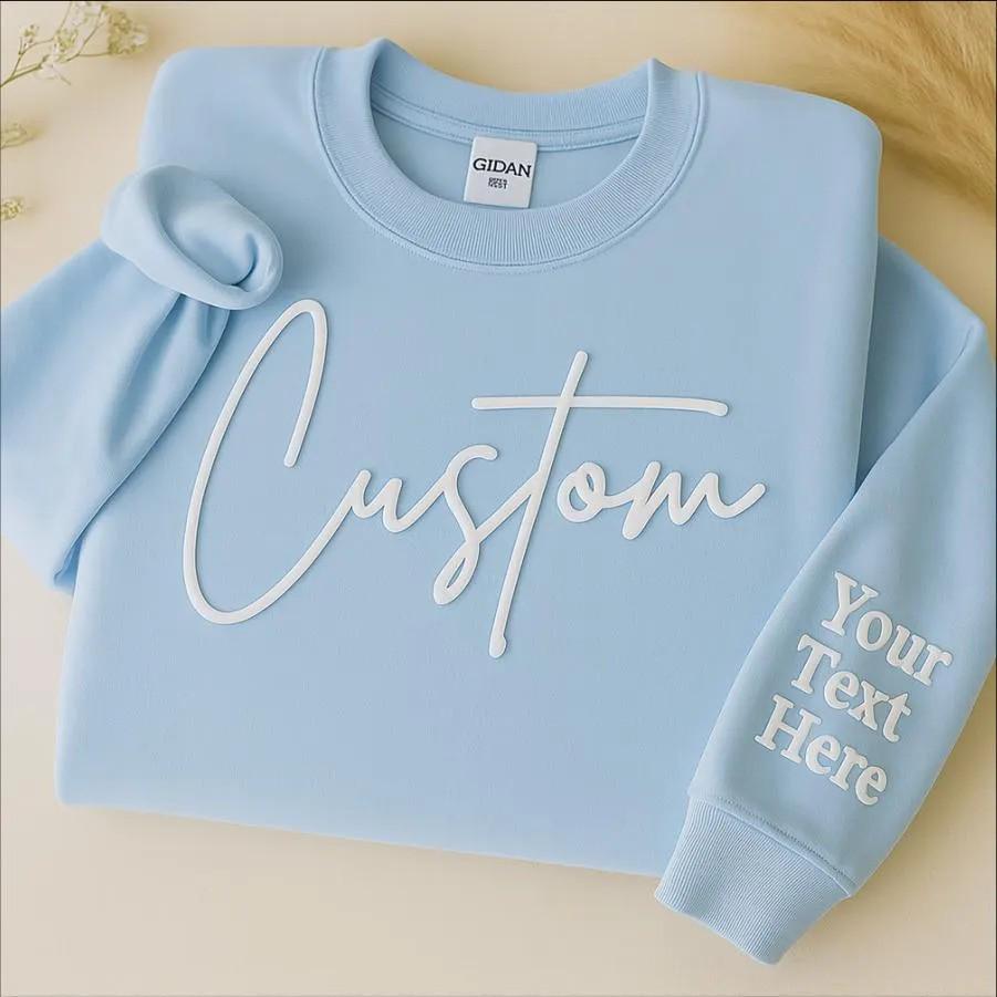 Custom 3D Puff Print Hoodie - Personalized Team Name Sweatshirt - Image 2