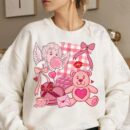 Coquette Valentine Teddy Bear Sweatshirt - Trendy Girly Design