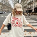 Funny Cupid Valentine T-Shirt - Wine Lover Romantic Heart Graphic Tee