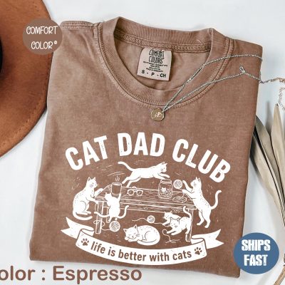 Cool Cat Lover Graphic Tee - Funny Cat Dad Shirt