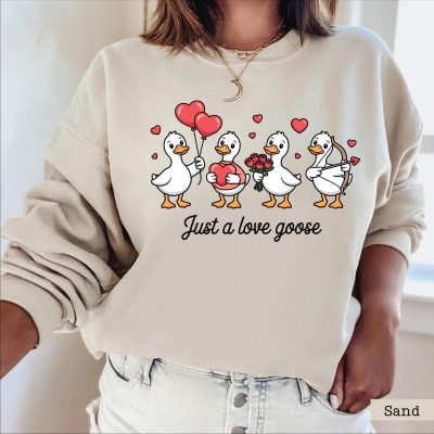 Funny Love Goose Valentine's Day Sweatshirt - Cute Goose Hoodie