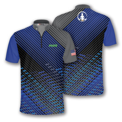 PoolBudda Blue Black Custom Bowling Jersey Phife
